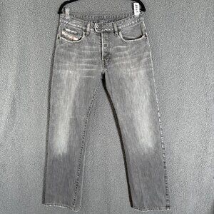 Diesel Rabox Straight Leg Italy Made Button Fly Jeans - Men's Size 32*30 - Gray